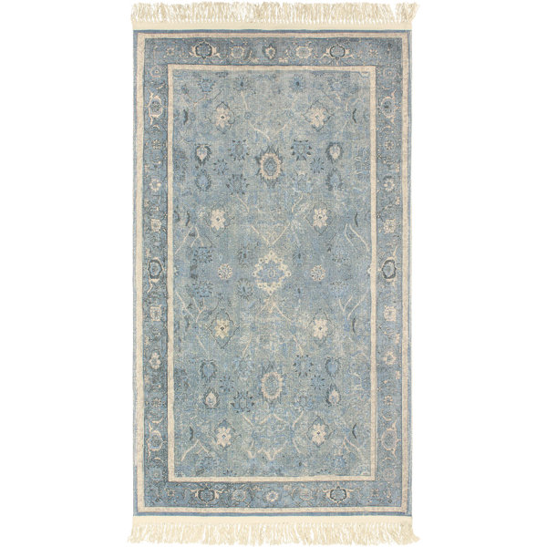 French Connection Flatweave Cotton Blue Rug Wayfair